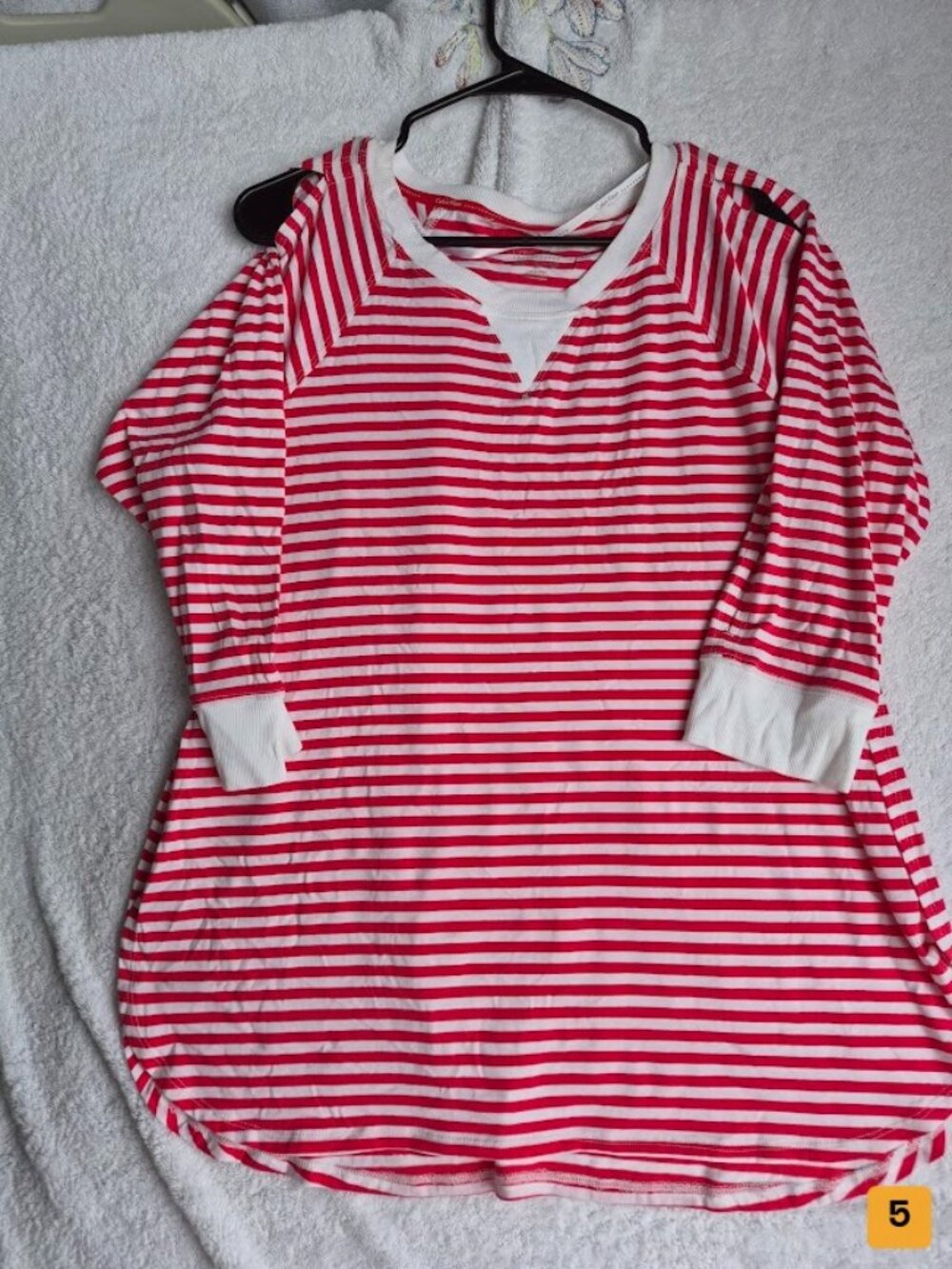 Calvin Klein Striped Performance Top Size M Red/White